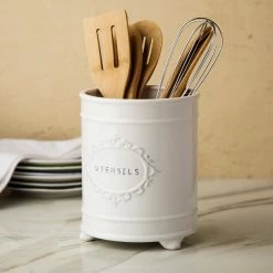 Home-Essentials Storage & Organization Home Essentials 8in. Round Footed Utensil Crock