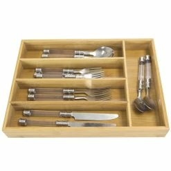 Home-Basics Storage & Organization Home Basics Bamboo Cutlery Organizing Tray -Home-Essentials Shop d77f9c7c cfa1 4ce0 862c 09465865807b