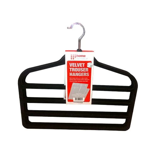 Home-Basics Storage & Organization Home Basics 3pc. Velvet Trouser Hangers 3 Home-Basics Storage & Organization Home Basics 3pc. Velvet Trouser Hangers
