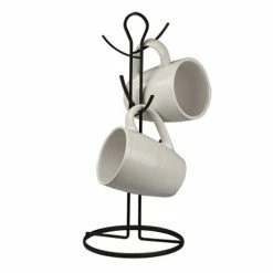 Home-Basics Storage & Organization Home Basics Black Chrome Wire Collection Mug Tree