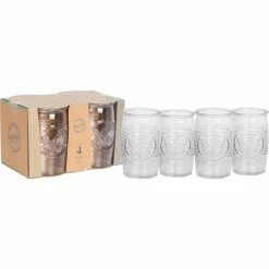 Home-Essentials Kitchen & Dining Home Essentials Impression Butterfly Highball Glasses - Set Of 4