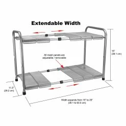 Home-Basics Storage & Organization Home Basics 2-Tier Adjustable Cabinet Organizer -Home-Essentials Shop e9e80fd2 bbff 4181 81e1 937c2b327bed
