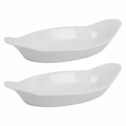 Home-Essentials Kitchen & Dining Home Essentials 10oz. Porcelain Oval Bakers - Set Of 2