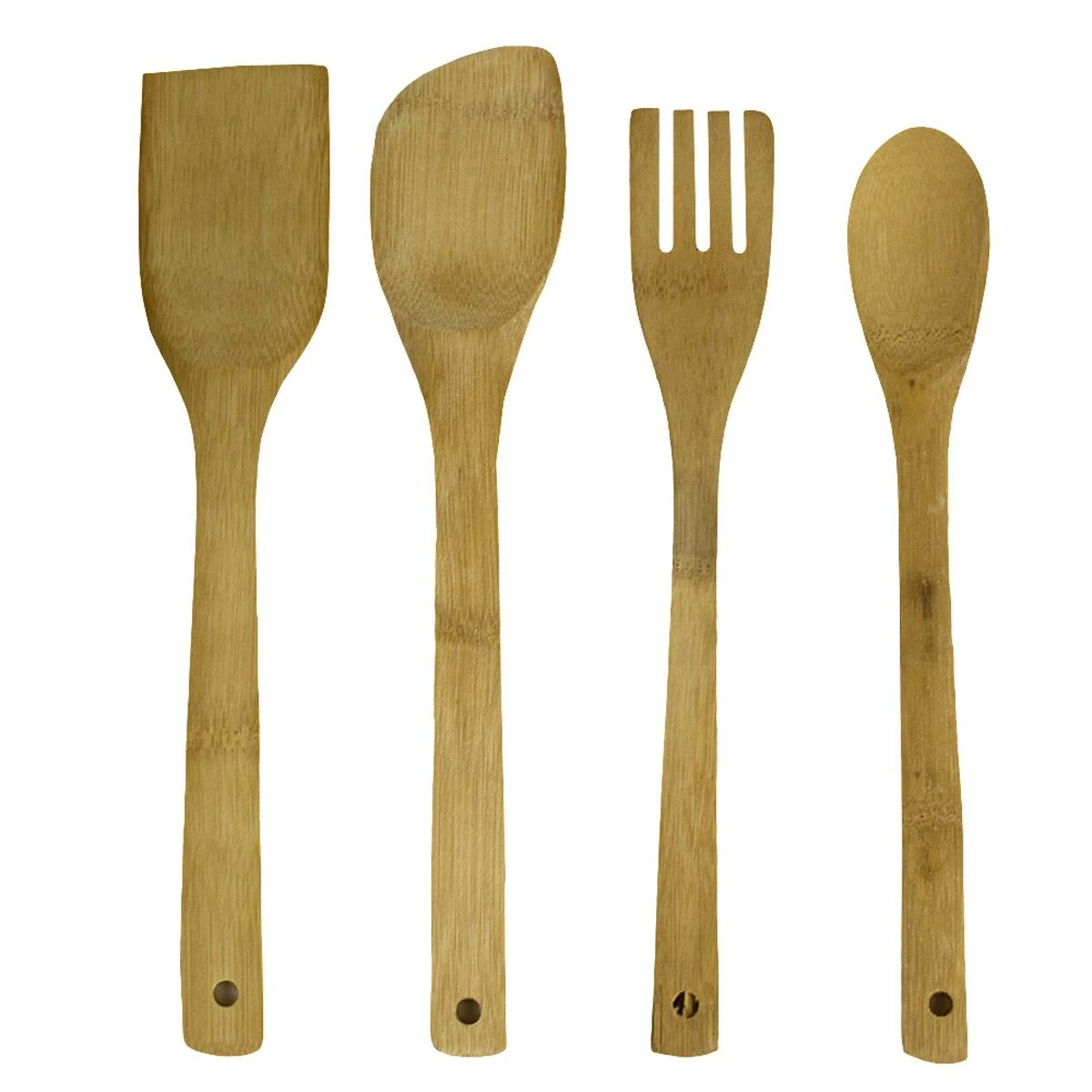 Home-Basics Kitchen & Dining Home Basics 5pc. Bamboo Utensil Set W/Sculptural Holder-Natural 4 Home-Basics Kitchen & Dining Home Basics 5pc. Bamboo Utensil Set W/Sculptural Holder-Natural - Image 2