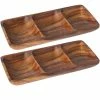 Home-Essentials Kitchen & Dining Home Essentials 3-Compartment Rectangle Wood Trays - Set Of 2 -Home-Essentials Shop f8d79652 b4eb 45c0 9889 0010c8588ae4