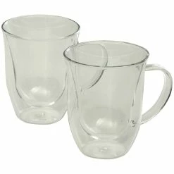 Home-Essentials Kitchen & Dining Home Essentials Barista Double Wall Mug - Set 2