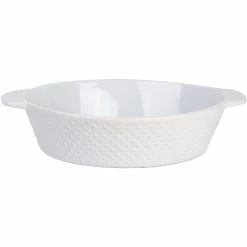 Home-Essentials Kitchen & Dining Home Essentials 12in. White Hobnail 82oz. Oval Baker